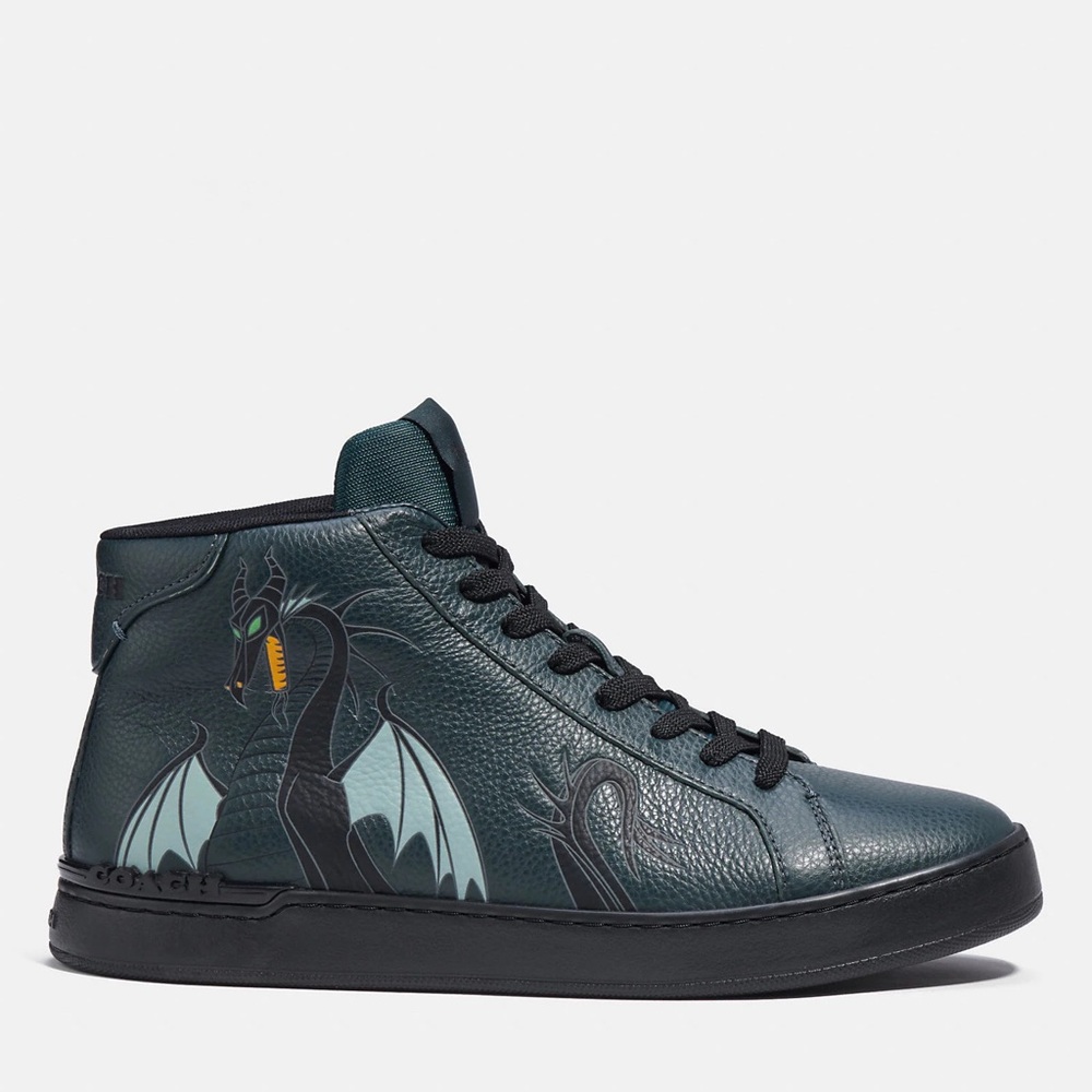 NWT Disney X Coach Clip High Top Sneaker With Maleficent Dragon
